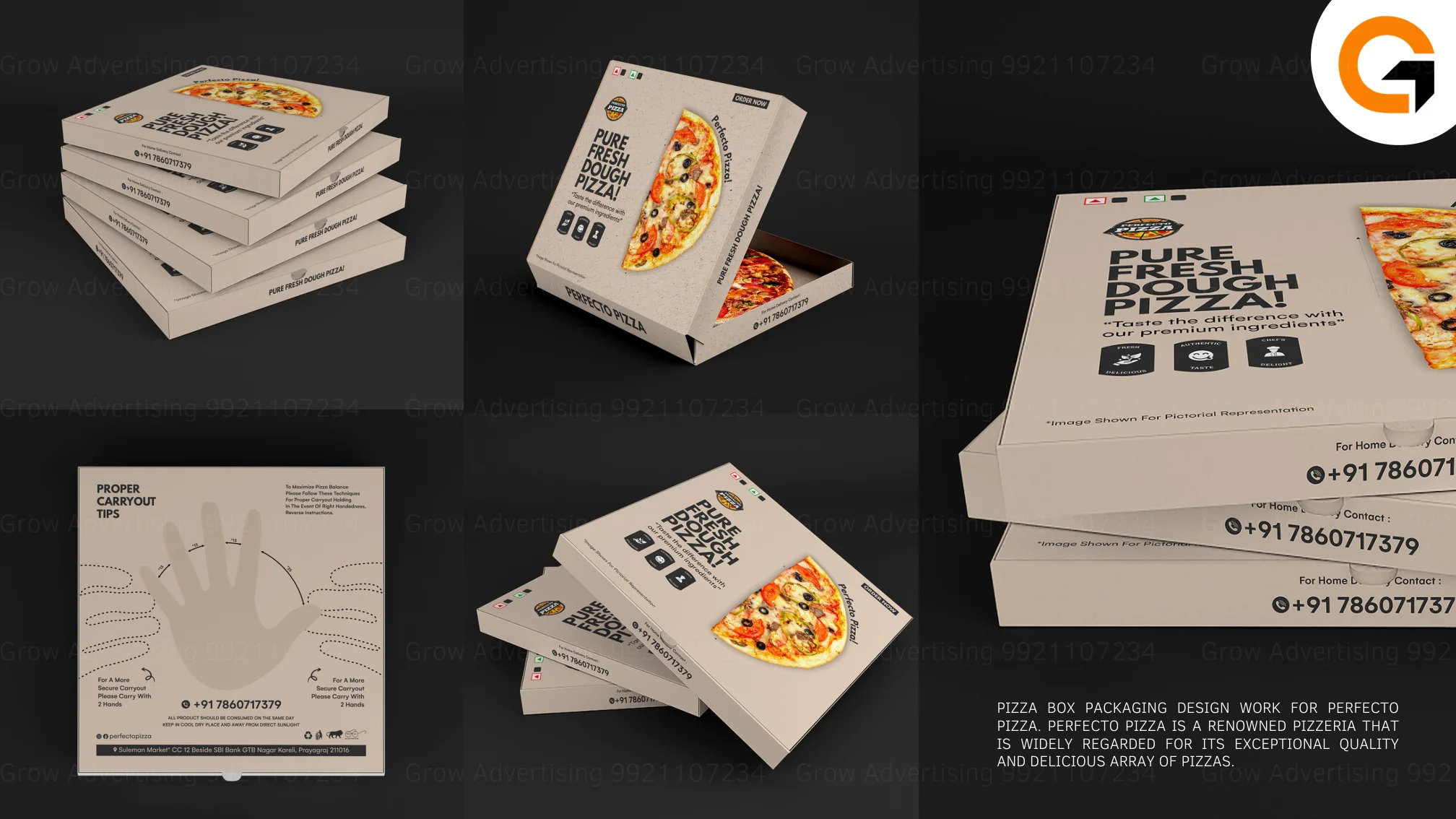 Perfecto Pizza box packaging